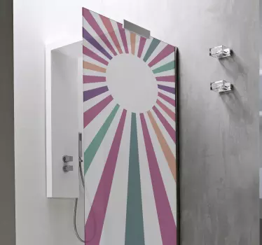 Vinilo mampara baño estilo sol radiante - TenVinilo