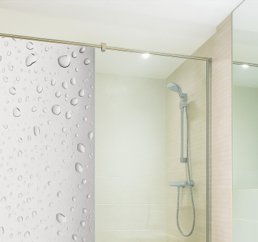 Vinilo mampara baño gotas de agua gris - TenVinilo