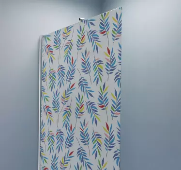 Vinilo mampara baño patrón de hojas vivas - TenVinilo