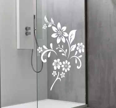 Vinilo mampara baño patrones florales de la naturaleza - TenVinilo