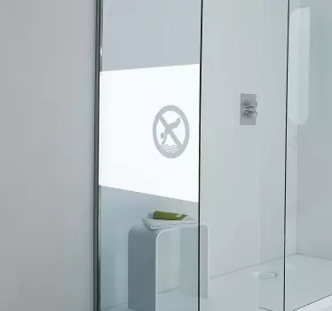 Vinilo mampara baño señal de no nadar - TenVinilo