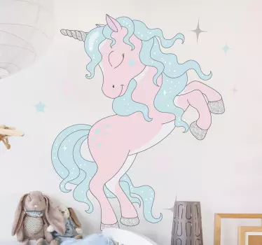 Vinilo infantil unicornio de ensueño sin brillo - TenVinilo