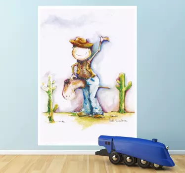 Vinilo infantil personaje vaquero - TenVinilo