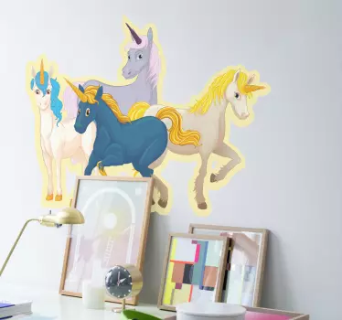 Vinilo infantil surtido de unicornios - TenVinilo