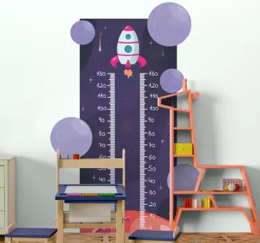 Vinilo medidor infantil cohete de crecimiento - TenVinilo