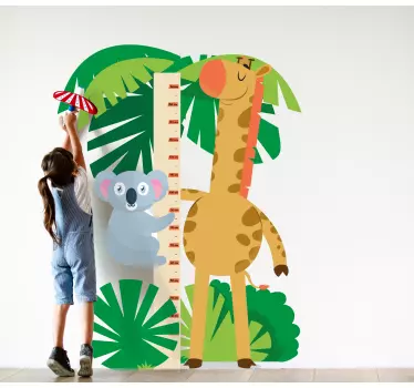 Vinilo medidor infantil selva de crecimiento - TenVinilo