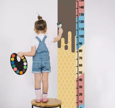 Vinilo medidor infantil tabla de altura de helado - TenVinilo