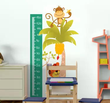 Vinilo medidor infantil tabla de altura de monos - TenVinilo