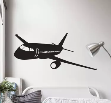 Vinilo infantil elegante silueta de avión - TenVinilo