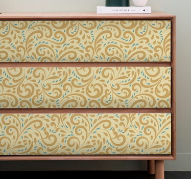 Vinilo mueble Dibujado a mano patrón floral vintage - TenVinilo