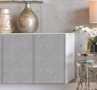 Vinilo mueble Patrón floral tonos grises - TenVinilo