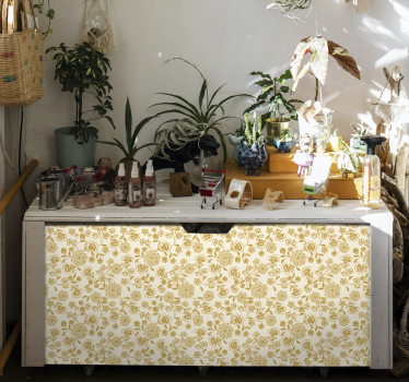 Vinilo mueble de flores paisley - TenVinilo