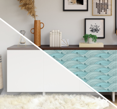 Vinilo muebles de olas dibujadas - TenVinilo