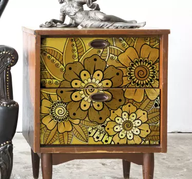 Vinilo muebles estilo indio paisley - TenVinilo