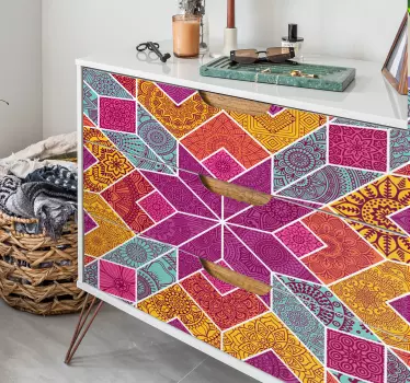 Vinilo muebles mosaico de paisley - TenVinilo