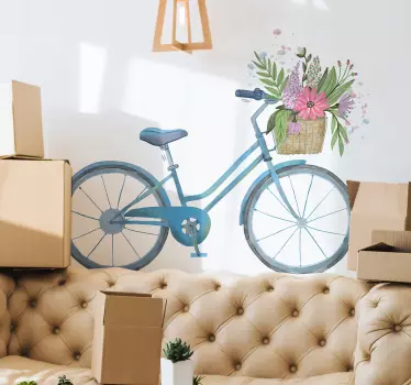 Vinilo mural bicicleta primaveral - TenVinilo