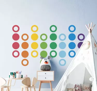 Vinilo niños círculos colores arco iris - TenVinilo