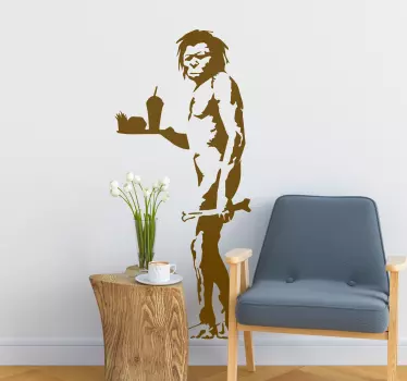 Vinilo pared Banksy Caveman - TenVinilo
