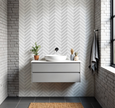 Vinilo para baño espiga gris claro - TenVinilo