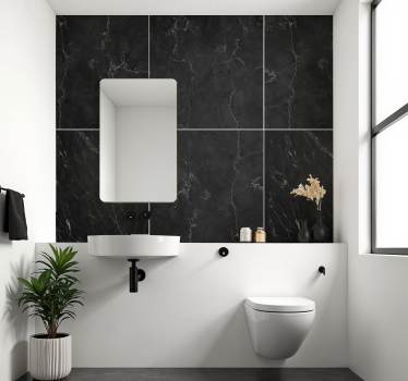 Vinilo para baño mármol negro - TenVinilo