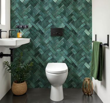 Vinilo para baño verde espiga - TenVinilo