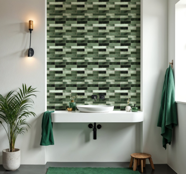 Vinilo para baño verde largo - TenVinilo