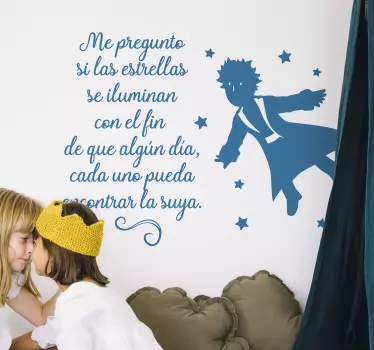 Vinilo para bebés cuento Principito y estrellas - TenVinilo
