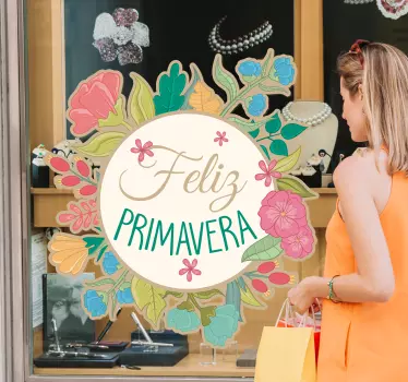 Vinilo para cristalera de flores de primavera - TenVinilo