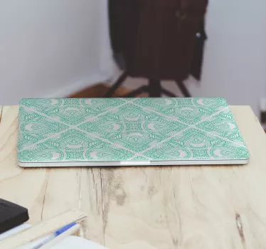 Vinilo para laptop estilo floral azul - TenVinilo