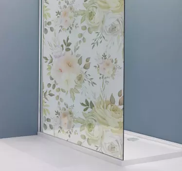 Vinilo para mampara de ducha Hermoso patrón floral sin fisuras - TenVinilo