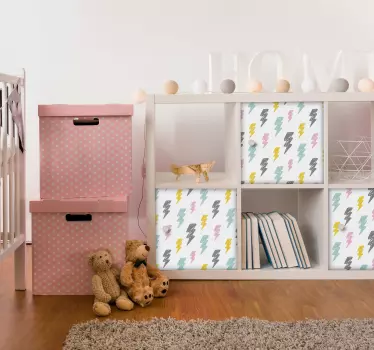 Vinilo para mueble rayos patrón infantil - TenVinilo