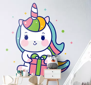 Vinilo para niñas unicornio con caja de regalo - TenVinilo