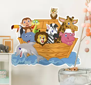 Vinilo para niños arca de Noé dibujada - TenVinilo