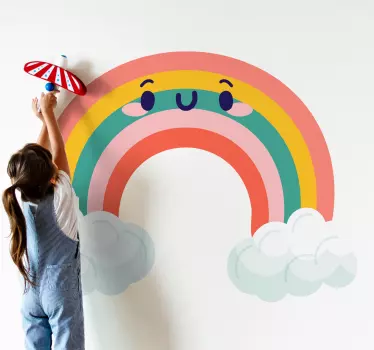 Vinilo para niños arcoíris tonos pastel - TenVinilo