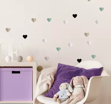 Vinilo para niños confeti de corazones - TenVinilo