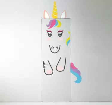 Vinilo unicornio para puerta - TenVinilo