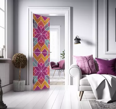 Vinilo para puertas mosaico de paisley - TenVinilo