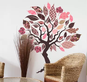 Vinilo para salón árbol patchwork - TenVinilo