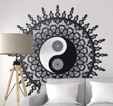Vinilo para salón ying yang estilo mandala - TenVinilo