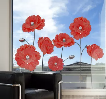 Vinilo para ventana flores coloridas - TenVinilo