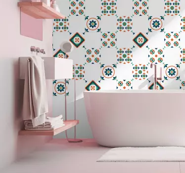 Vinilo baño azulejos geométricos - TenVinilo