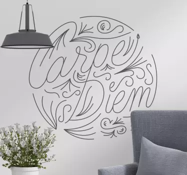 Vinilo frase carpe diem lineal - TenVinilo