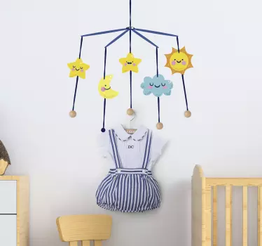 Vinilo habitación infantil colgador - TenVinilo