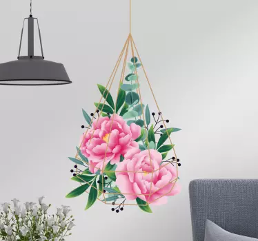 Vinilo dormitorio Flor eucalipto - TenVinilo