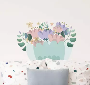 Vinilo para salón flores vintage - TenVinilo