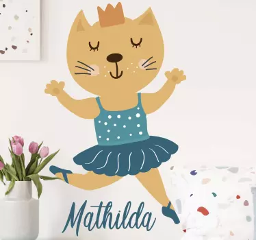 Vinilo animal gatita bailarina - TenVinilo