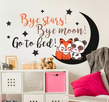 Vinilo pared infantil adiós estrellas adiós luna - TenVinilo