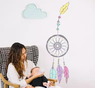 Vinilo pared infantil atrapa sueños decorativo - TenVinilo