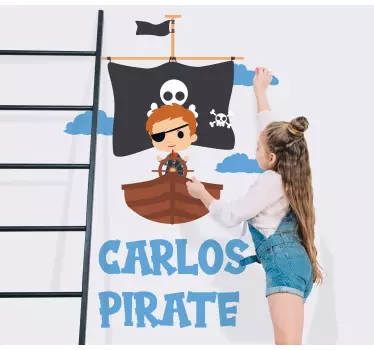 Vinilo pared infantil aventura pirata - TenVinilo