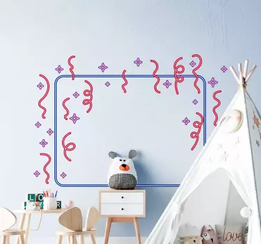 Vinilo pared infantil bordes decorativos coloridos - TenVinilo